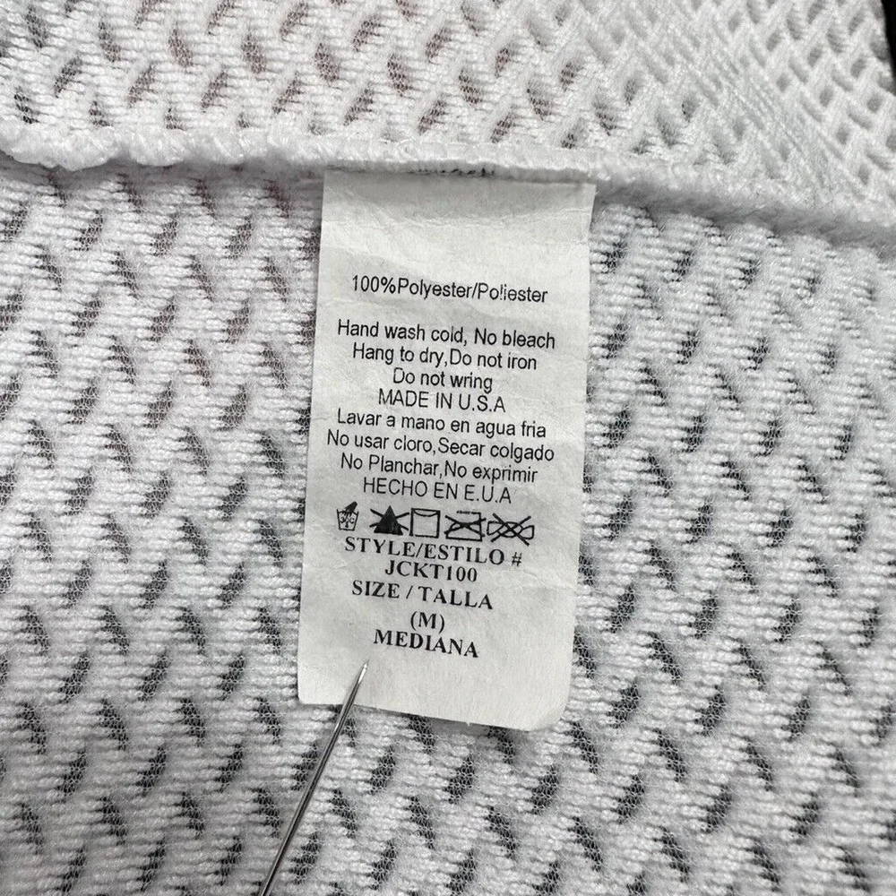 Hot Beso Hooded Zip Up Jacket White Black Women's Medium